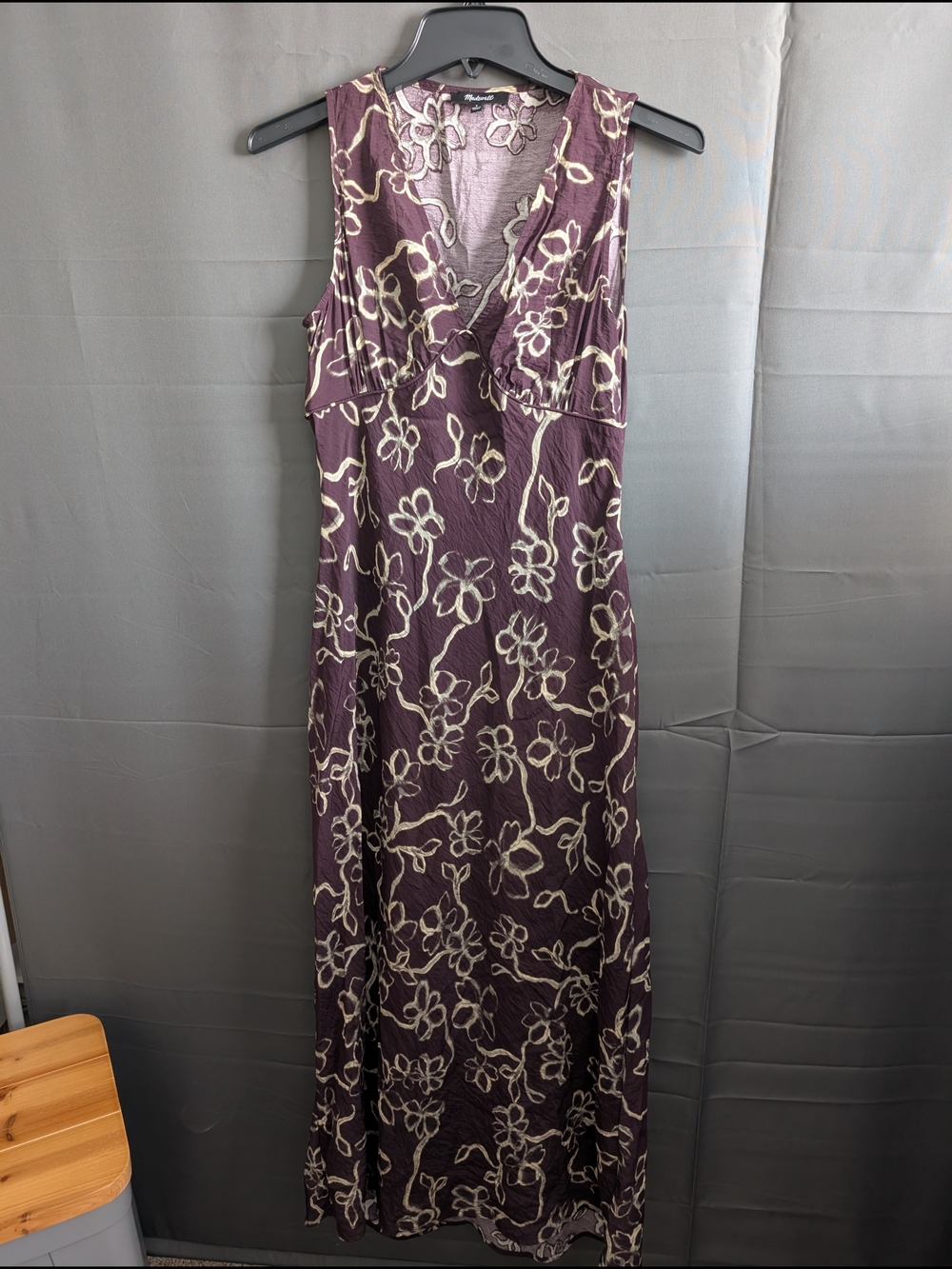 Madewell Plum Maxi Dress with Ivory Floral Print